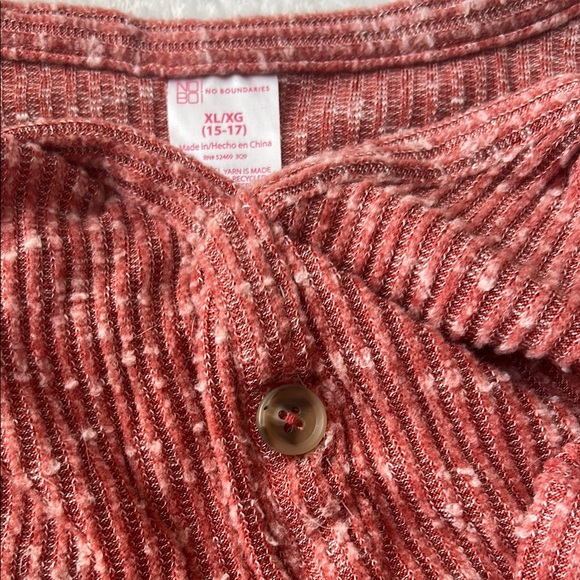 Red Button-Up Knit Top - Picture 3 of 3